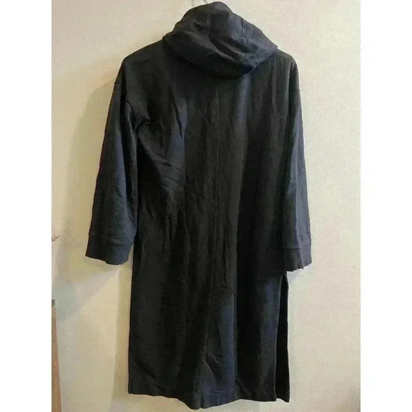 Young Fabulous & Broke Long Cardigan Hoodie Duster Coat Sz Small Black Zip Up - Picture 4 of 8